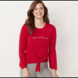 Lauren Conrad Like-New "Let's Stay In" Top Size S